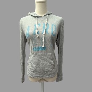 Aeropostale Light Gray Hoodie with Blue Accents